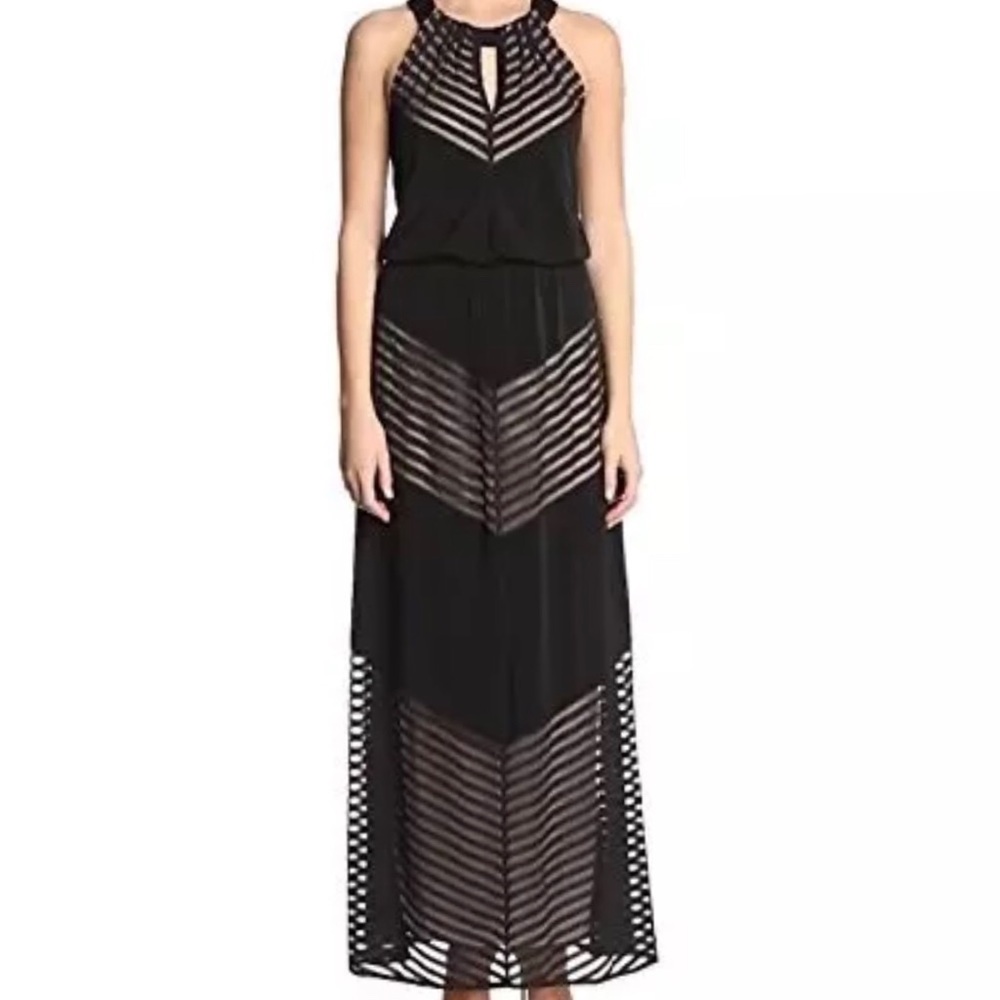 London Times Mesh Maci Dress with Keyhole_Size 10